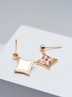 ¡®Lumi¡¯DOUBLE STAR PINK GOLD MOP DROP EARRINGS