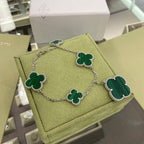 Lumi® CLOVER 5 MOTIFS SIVLER MALACHITE ARMBAND
