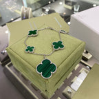 Lumi® CLOVER 5 MOTIFS SIVLER MALACHITE ARMBAND