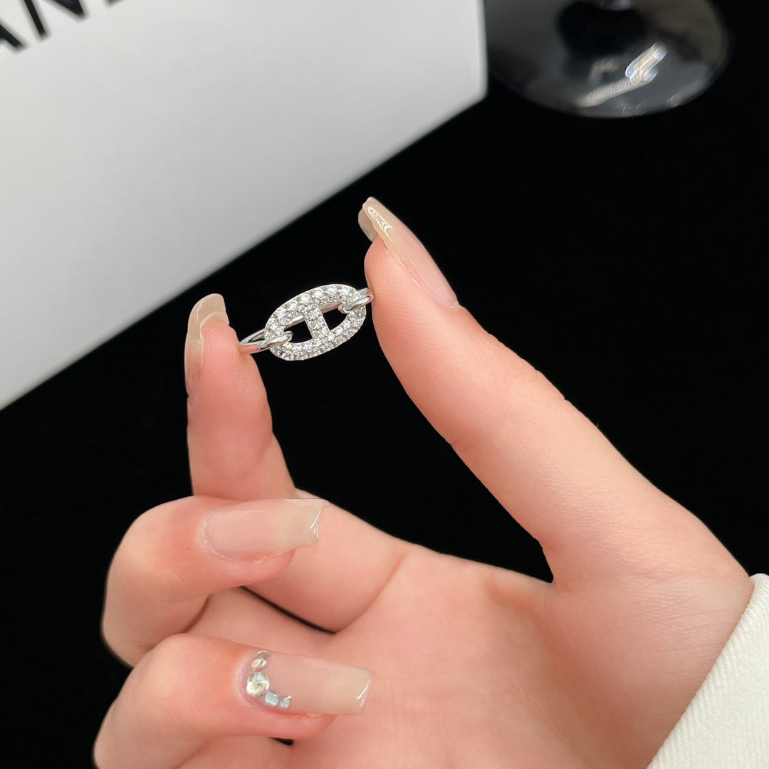 ¡®Lumi¡¯RONDE SMALL SILVER DIAMOND RING