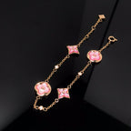 Lumi® Armband mit Stern und Sonne, 4 Motive, rosa Mopp, rosa Gold 