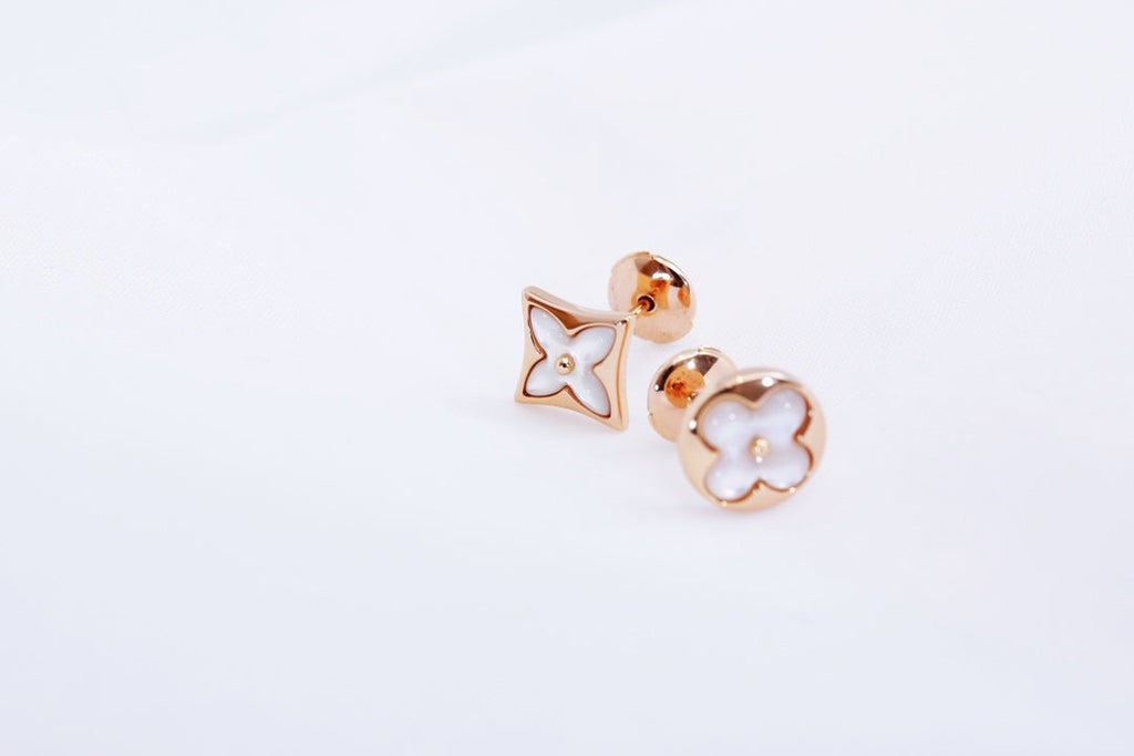 Lumi® Stern- und Sonnen-Ohrstecker aus rosafarbenem Gold
