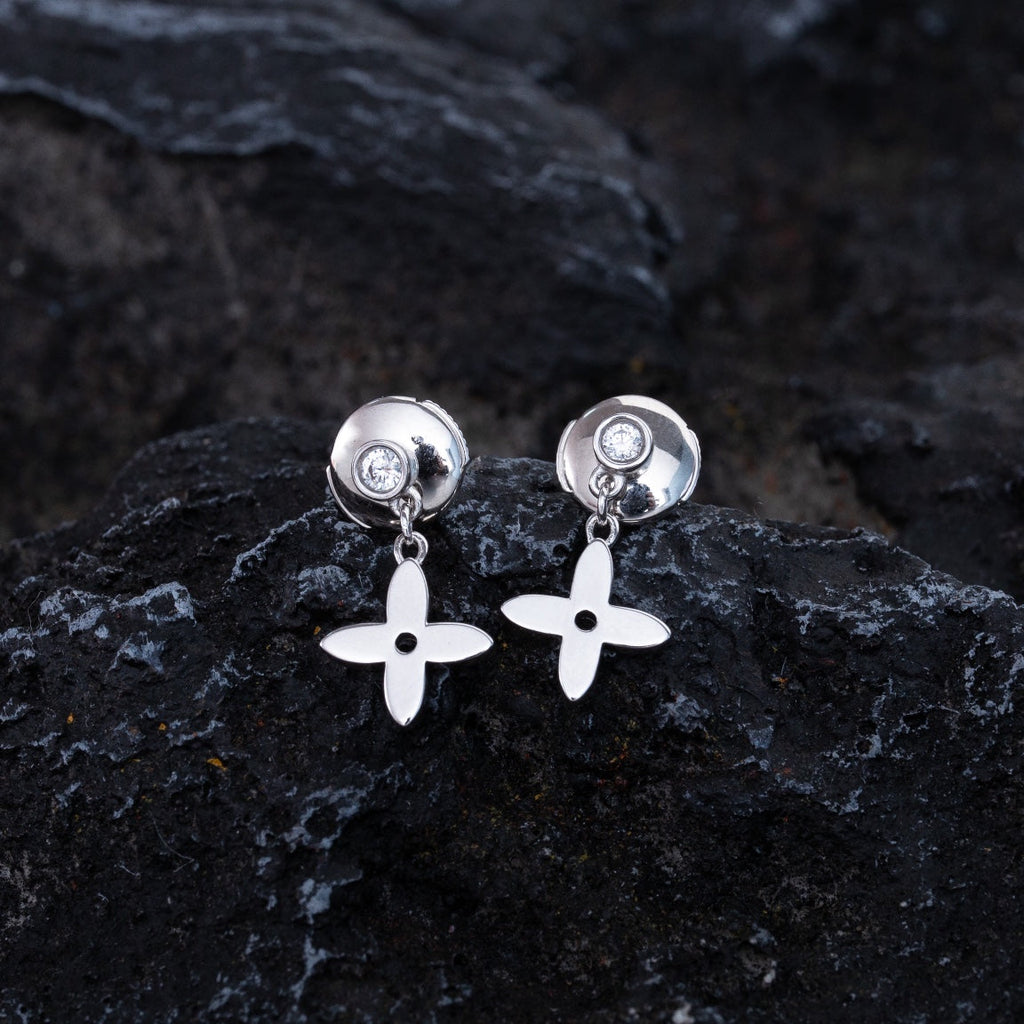 LumiVIDYLLE SILBERNE DIAMANT-MINI-TROPFENOHRRINGE