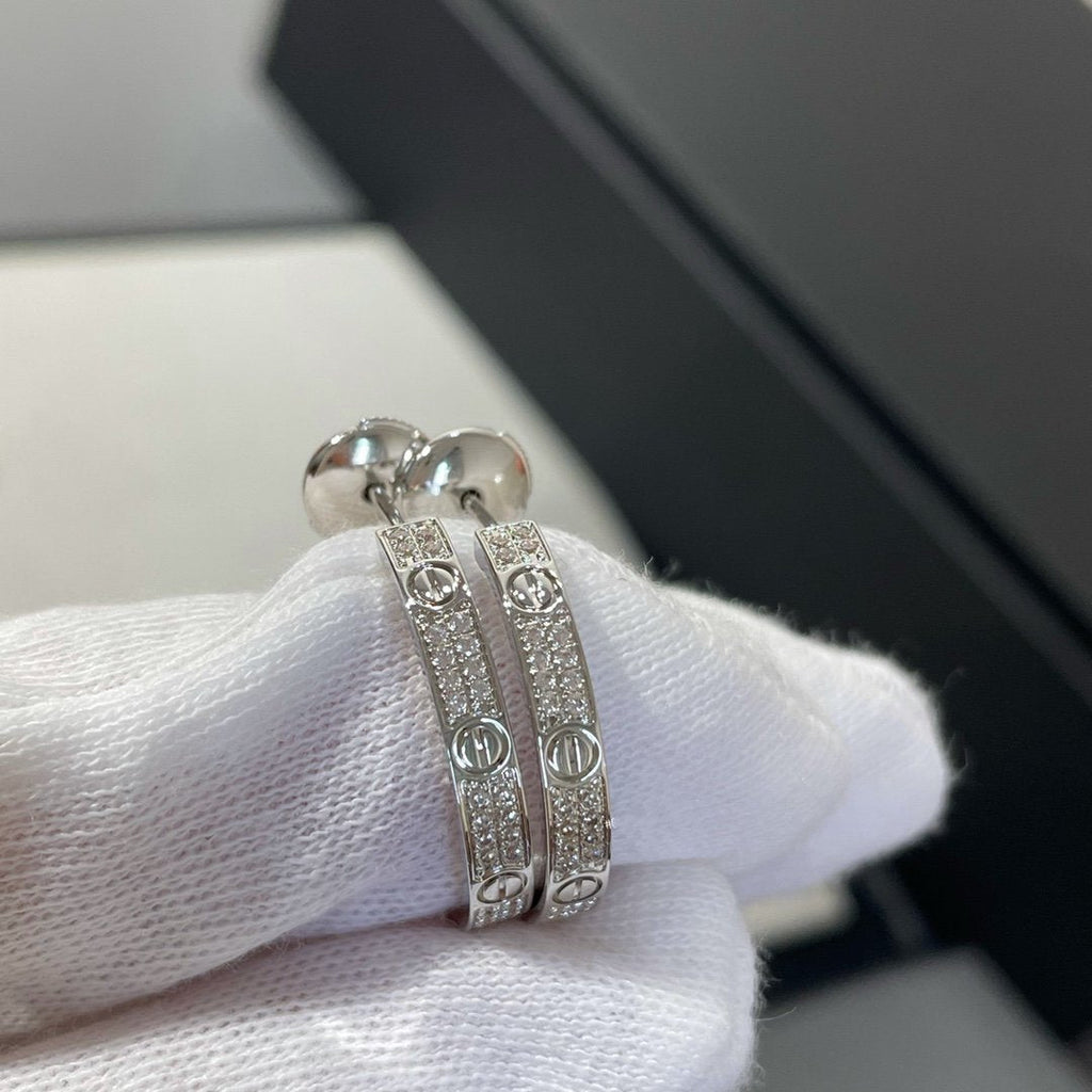 ¡®Lumi¡¯LOVE DIAMOND SILVER HOOP EARRINGS