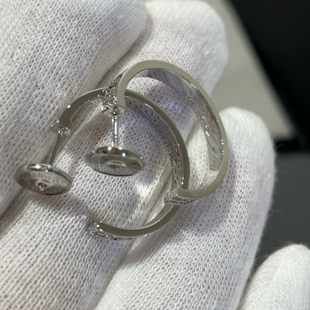 ¡®Lumi¡¯LOVE DIAMOND SILVER HOOP EARRINGS