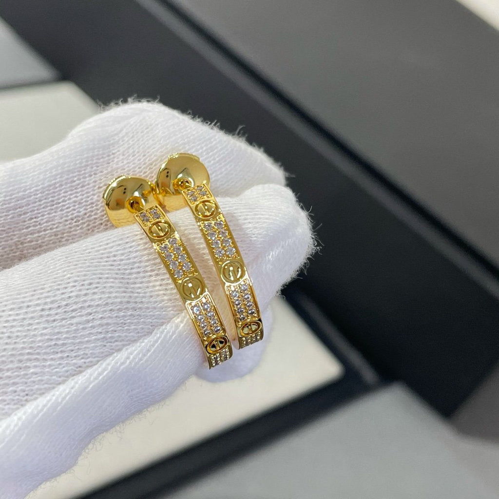 ¡®Lumi¡¯LOVE DIAMOND GOLD HOOP EARRINGS