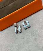 ¡®Lumi¡¯POP H SKY BLUE STUD EARRINGS