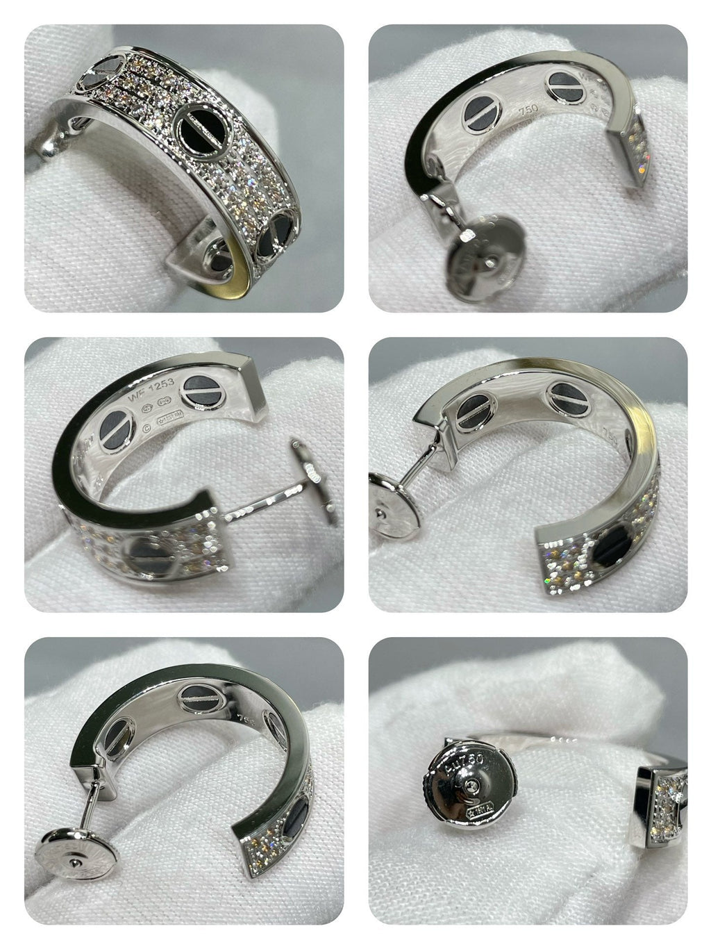¡®Lumi¡¯LOVE CERAMIC DIAMOND PAVED SILVER EARRINGS