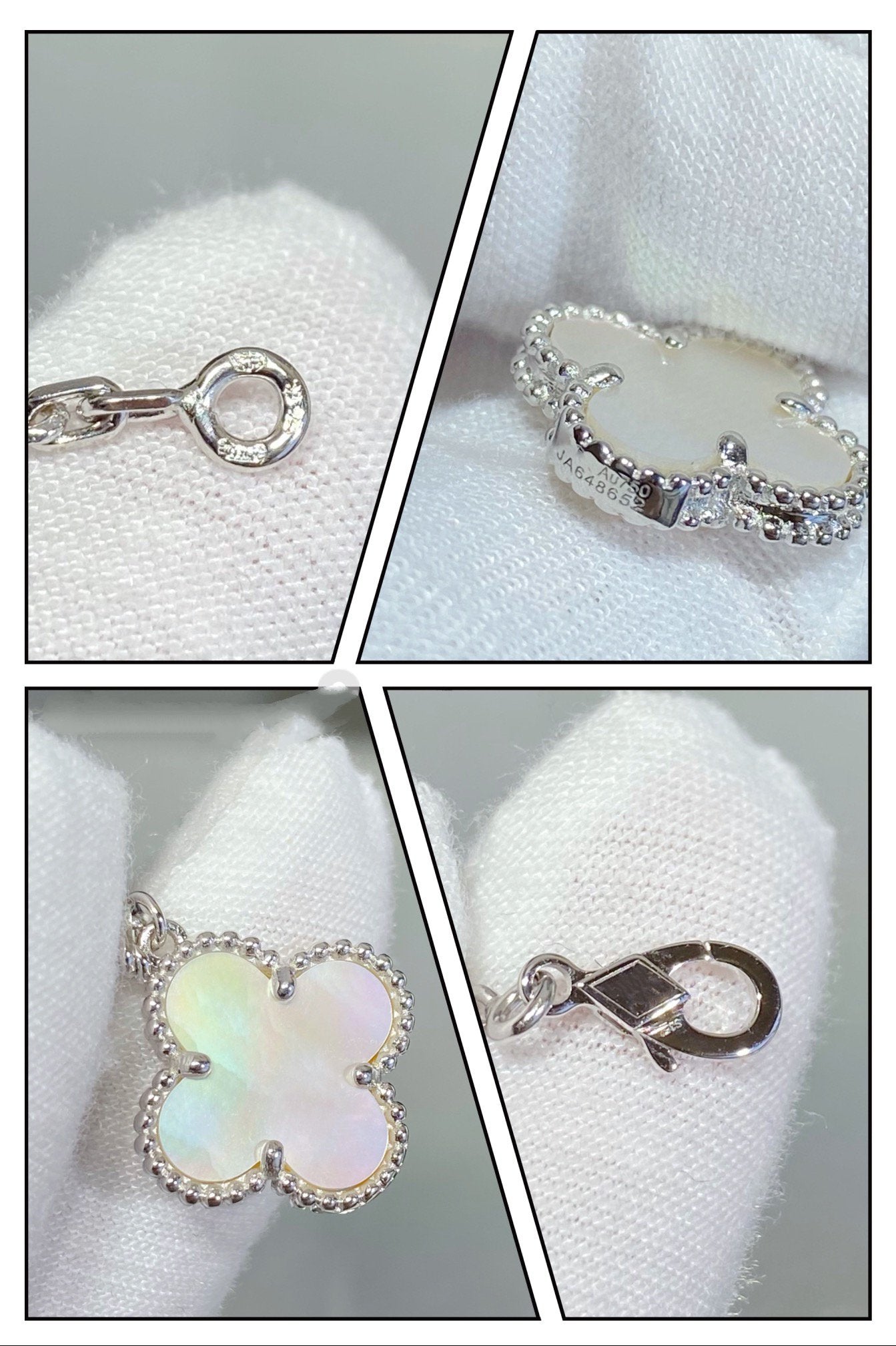 ¡®Lumi¡¯CLOVER 5 MOTIF WHITE MOP SILVER BRACELET