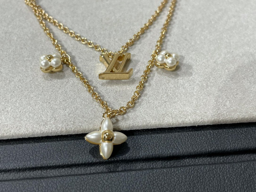 ¡®Lumi¡¯FLOWERGRAM GOLD MOP DOPPELREIHEN-KETTE