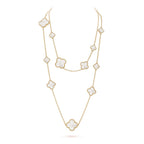 Lumi® Kleeblatt-Halskette mit 16 Motiven, weiß, mit Perlmutt- und Goldmuster