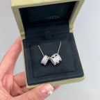 ¡®Lumi¡¯PERLEE DOUBLE PENDANT SILVER DIAMOND NECKLACE