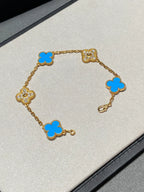 [Lumi]New  CLOVER 5 MOTIF BLUE AGATE BRACELET COLLECTION