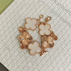 [Lumi jewelry]CLOVER WHITE PEARL MOP 5 MOTIF BRACELET COLLECTION