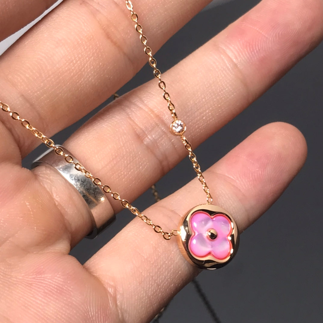 ¡®Lumi¡¯COLOR BLOSSOM PINK MOP SUN GOLD HALSKETTE