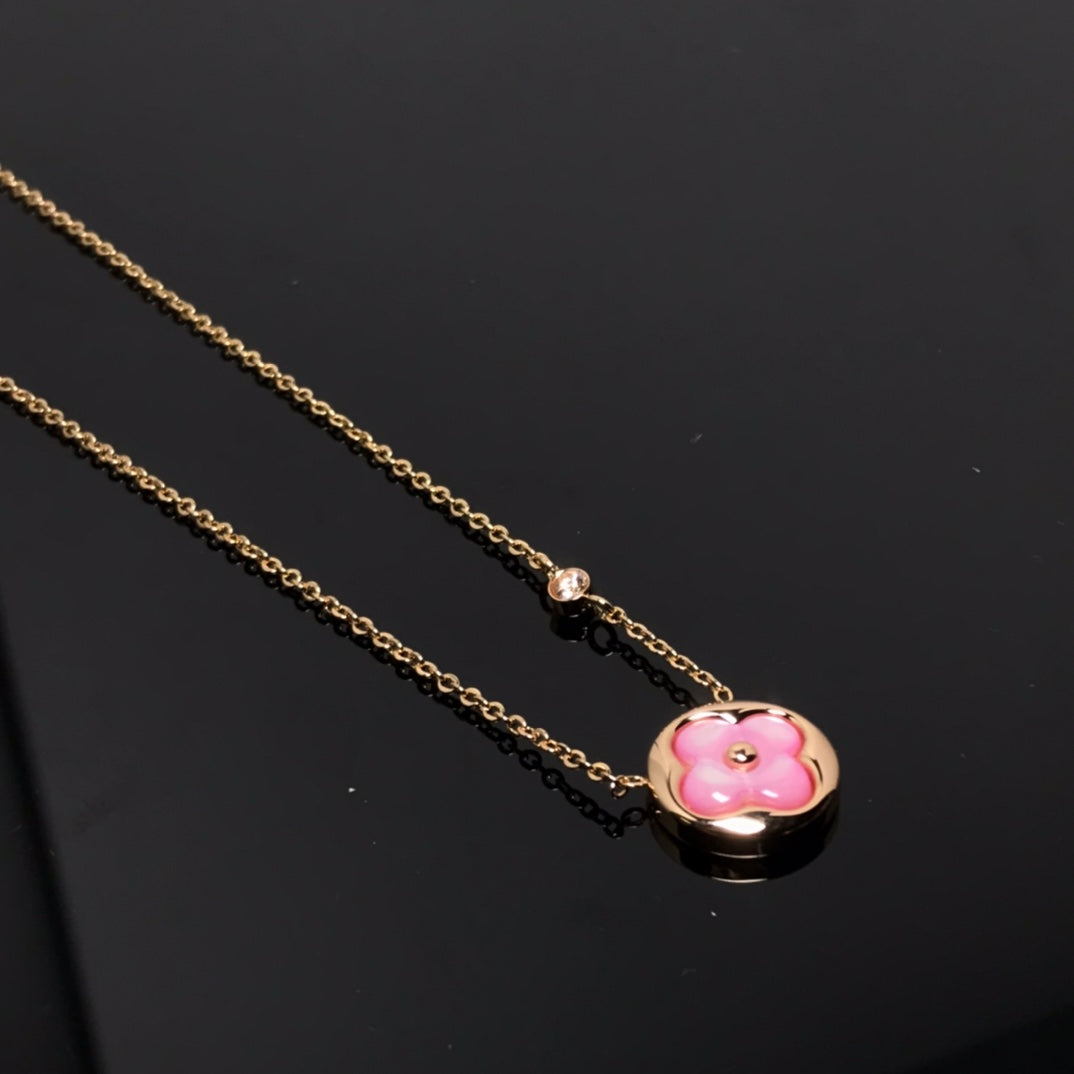 ¡®Lumi¡¯COLOR BLOSSOM PINK MOP SUN GOLD HALSKETTE