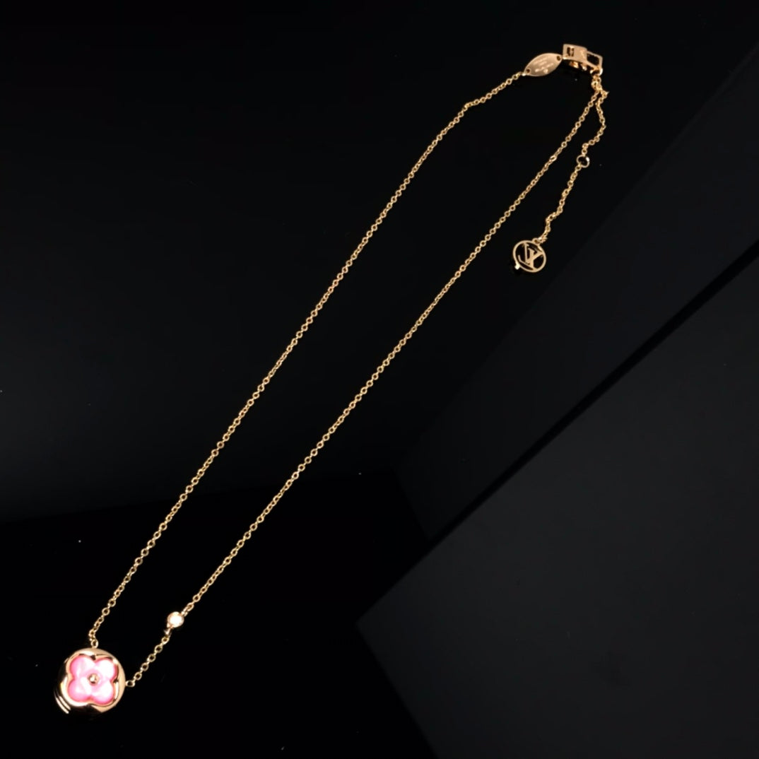¡®Lumi¡¯COLOR BLOSSOM PINK MOP SUN GOLD HALSKETTE