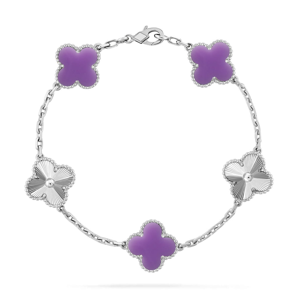[Lumi jewelry]CLOVER 5 MOTIF LIGHT PURPLE BRACELET COLLECTION