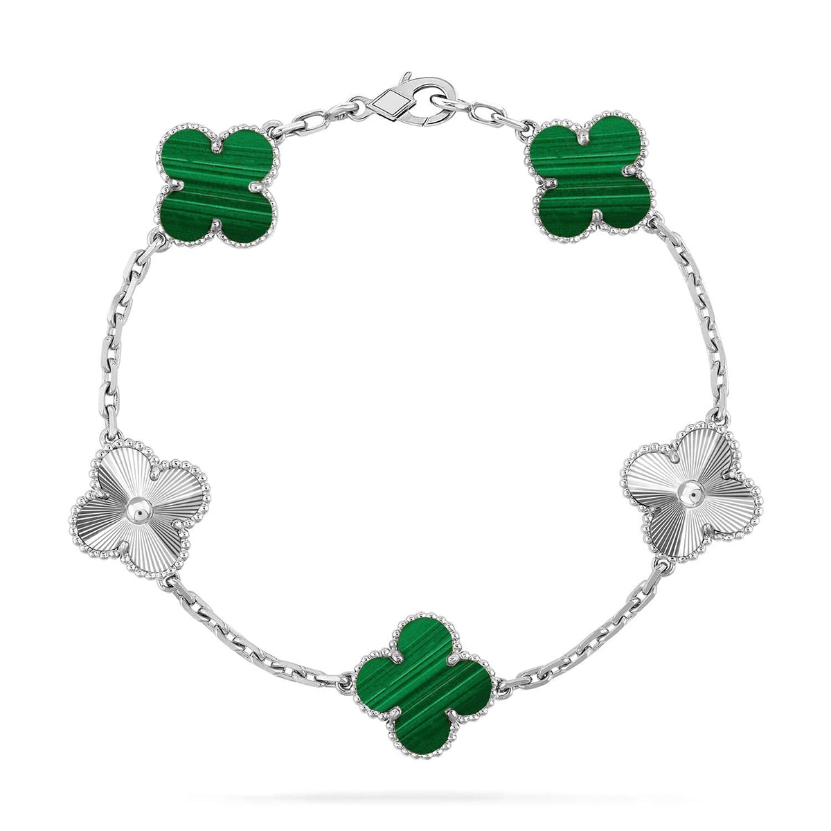 [Lumi jewelry] CLOVER 5 MOTIF MALACHITE BRACELET COLLECTION