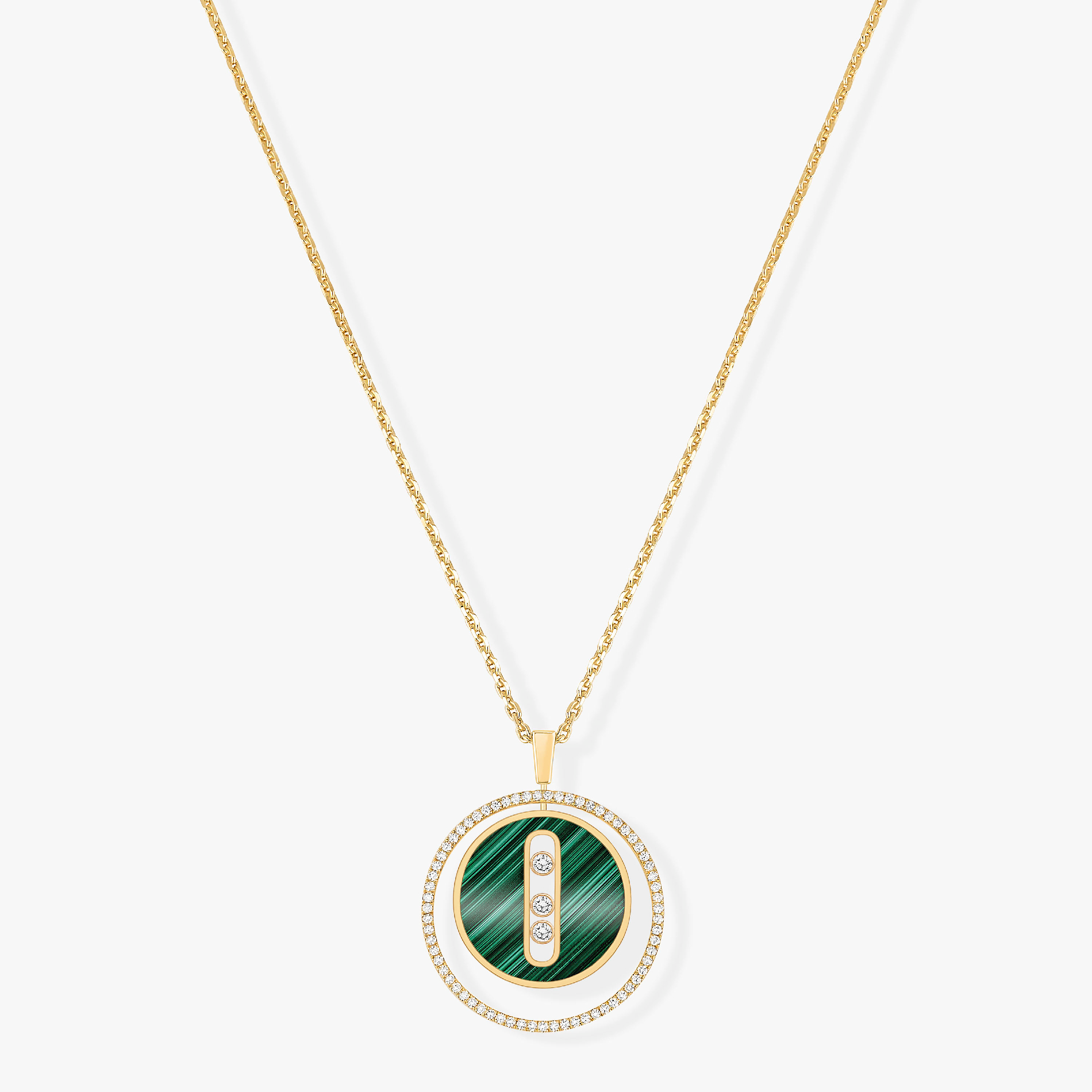 [Imperial] MOVE 3 DIAMOND MALACHITE GOLD DIAMOND NECKLACE