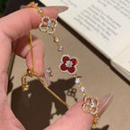 ¡®Lumi¡¯CLOVER 5 MOTIF PINK BLUE RED WHITE BRACELET