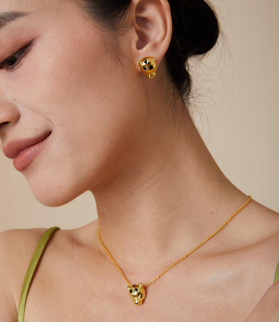 [Lumi Jewelry]CHRRTAH-PRINT STUD EARRINGS, THREE COLORS
