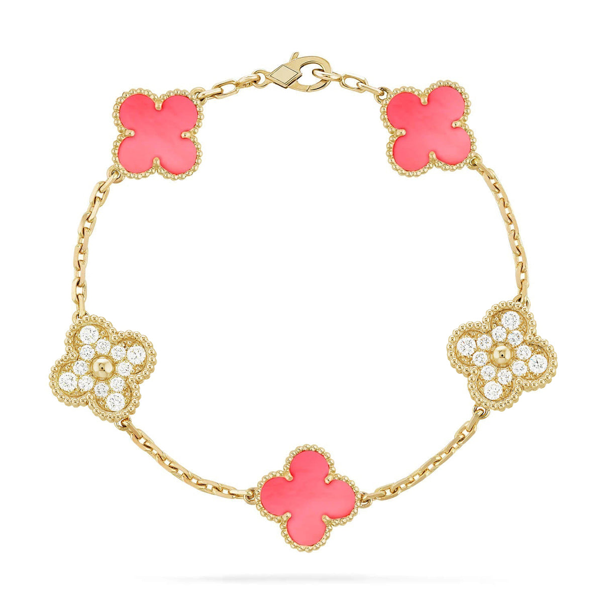 [Lumi jewelry] CLOVER 5 MOTIFS  PINK MOP BRACELET COLLECTION