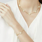 [Lumi]New  CLOVER 5 MOTIF FULL DIAMOND BRACELET COLLECTION