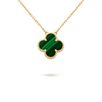 ¡®Lumi¡¯CLOVER 15MM MALACHITE SINGLE FLOWER  NECKLACE