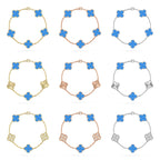 [Lumi jewelry] CLOVER 5 MOTIF BLUE AGATE BRACELET COLLECTION