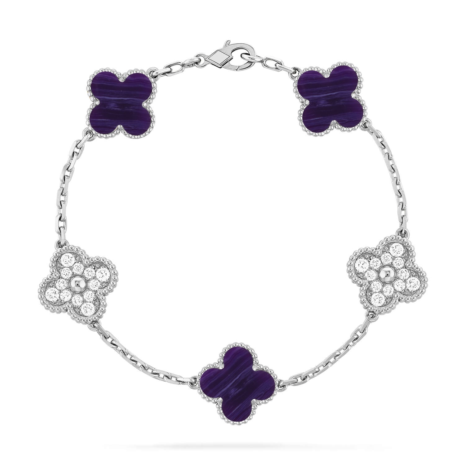 [Lumi]New CLOVER 5 MOTIF PURPLE STRIPES BRACELET COLLECTION