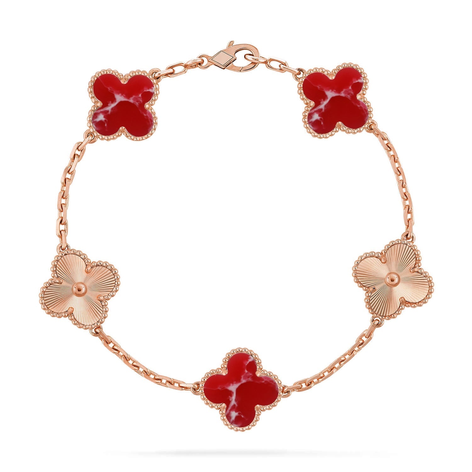 [Lumi]New CLOVER 5 MOTIF RED PATTERN BRACELET COLLECTION