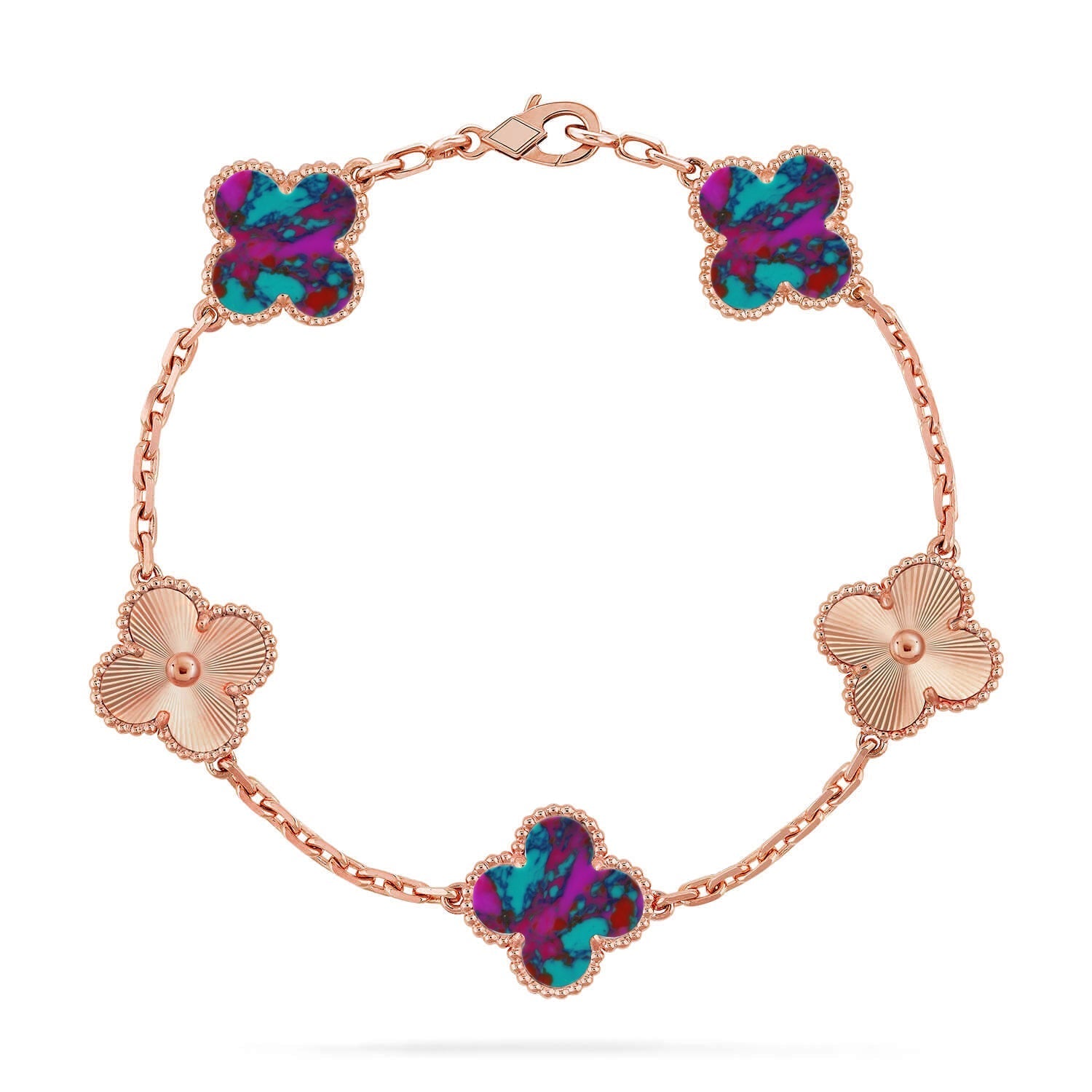 [Lumi]New CLOVER 5 MOTIF COLOR GEMSTONES BRACELET COLLECTION
