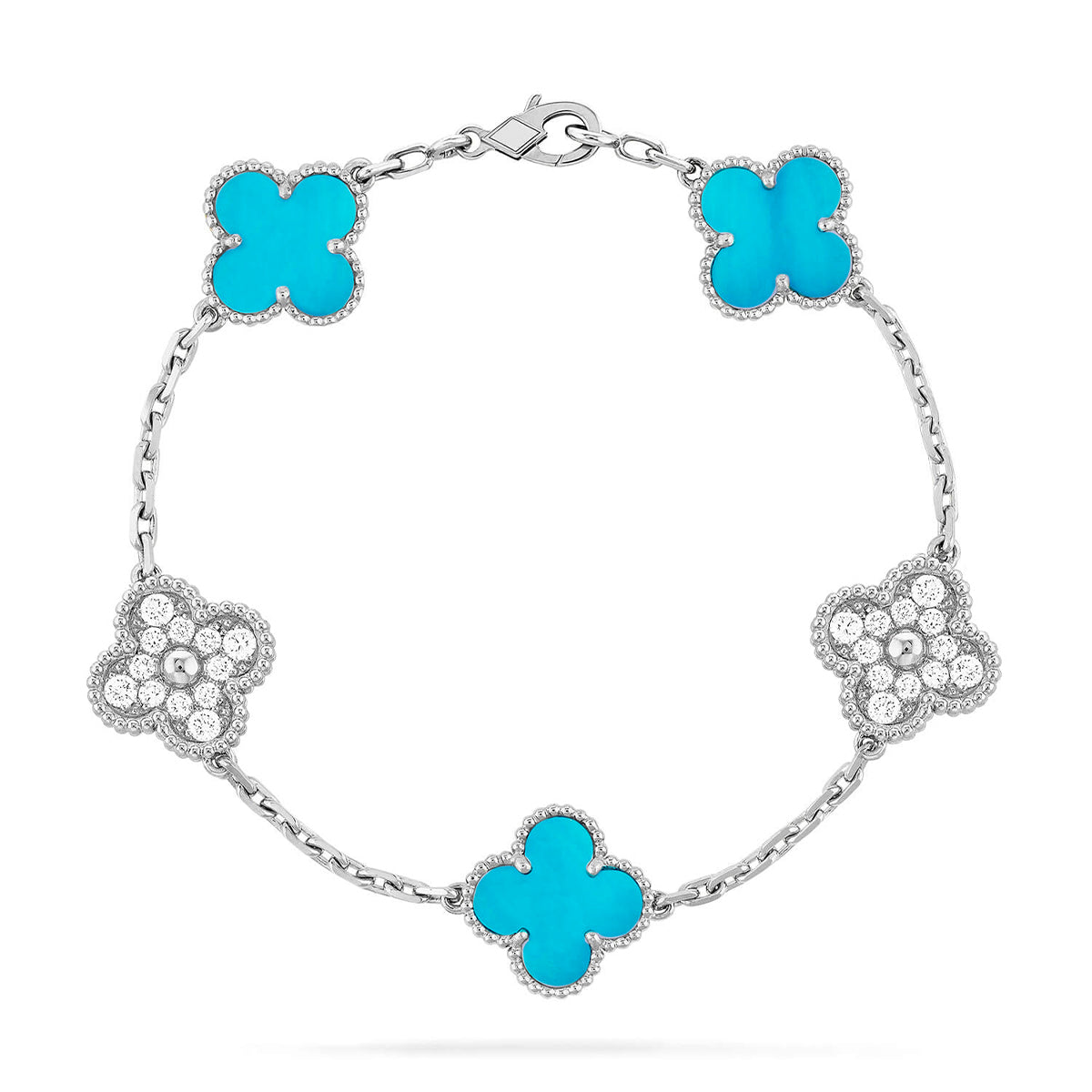 [Lumi jewelry] CLOVER 5 MOTIF TURQUOISE BRACELET COLLECTION
