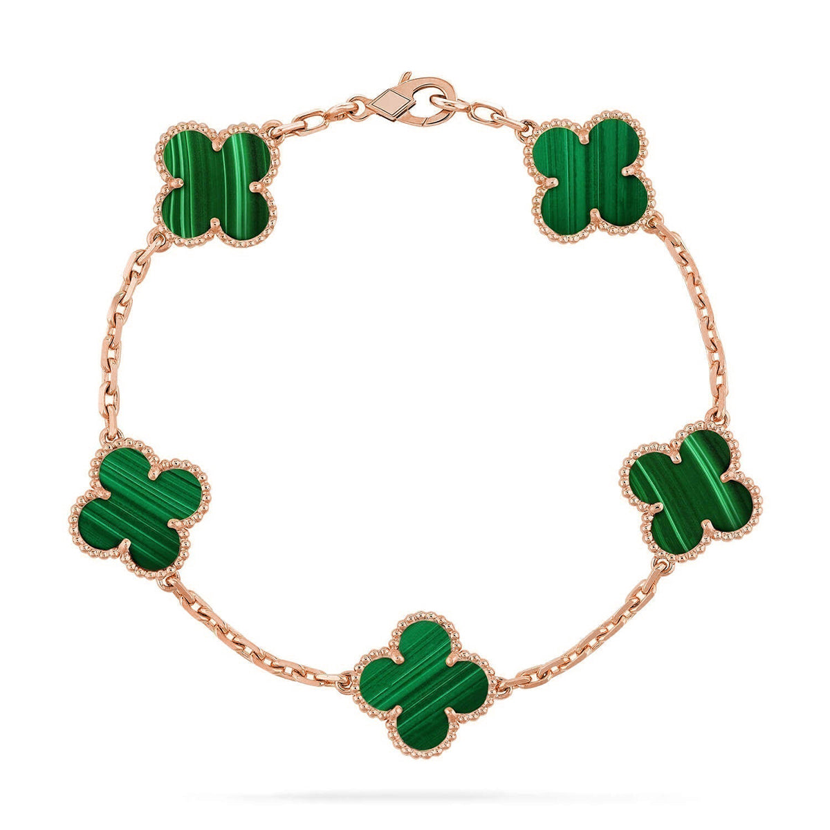 [Lumi jewelry] CLOVER 5 MOTIF MALACHITE BRACELET COLLECTION
