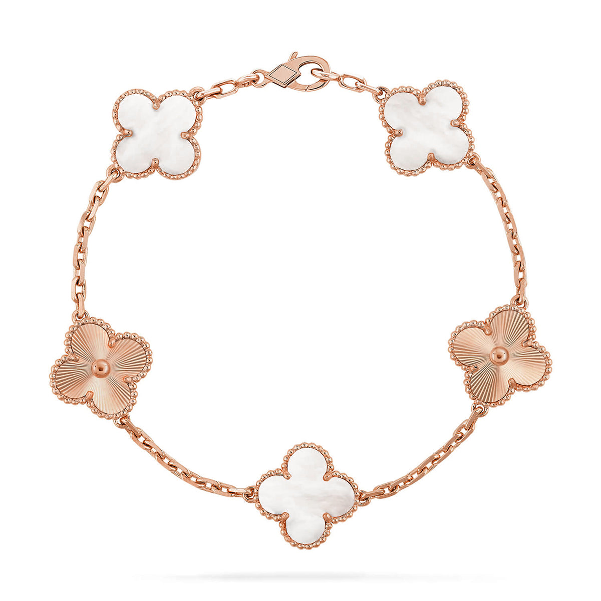 [Lumi]New CLOVER WHITE PEARL MOP 5 MOTIF BRACELET COLLECTION