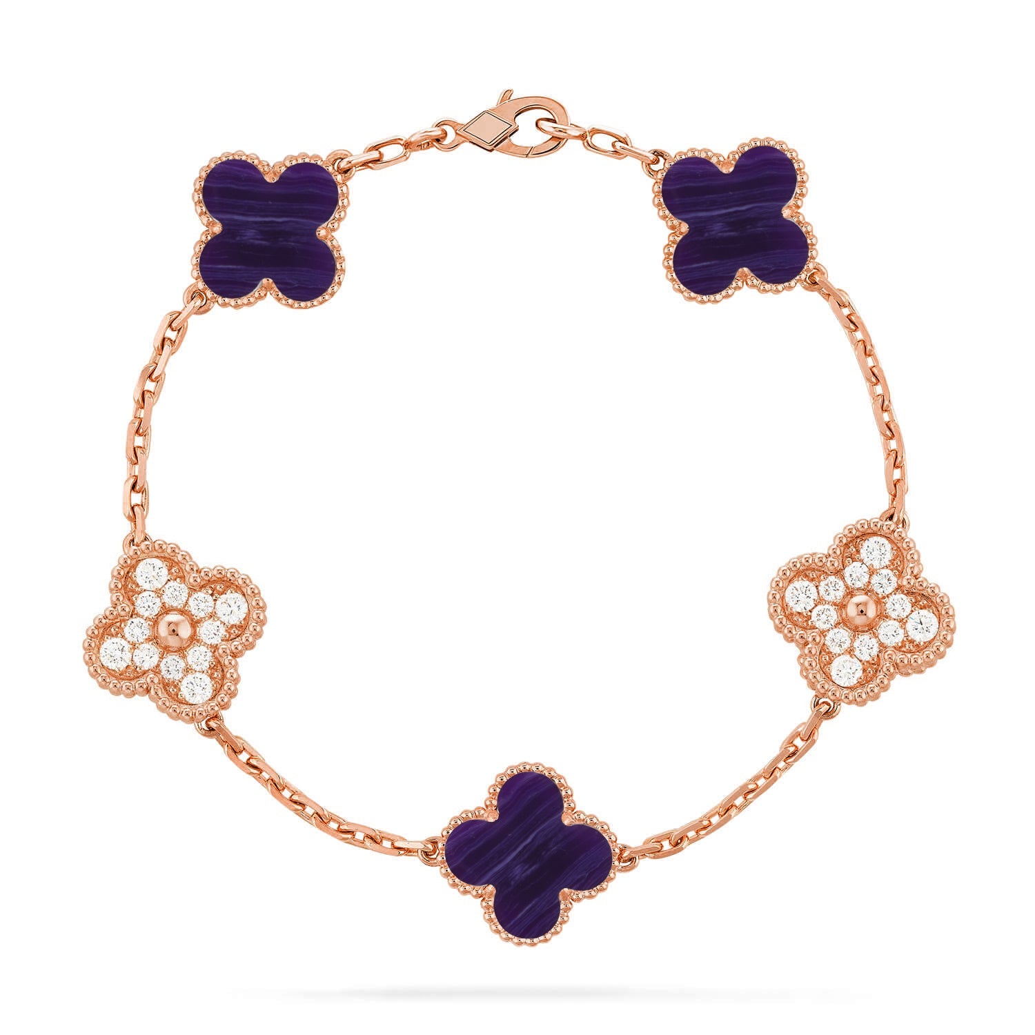 [Lumi jewelry]CLOVER 5 MOTIF PURPLE STRIPES BRACELET COLLECTION