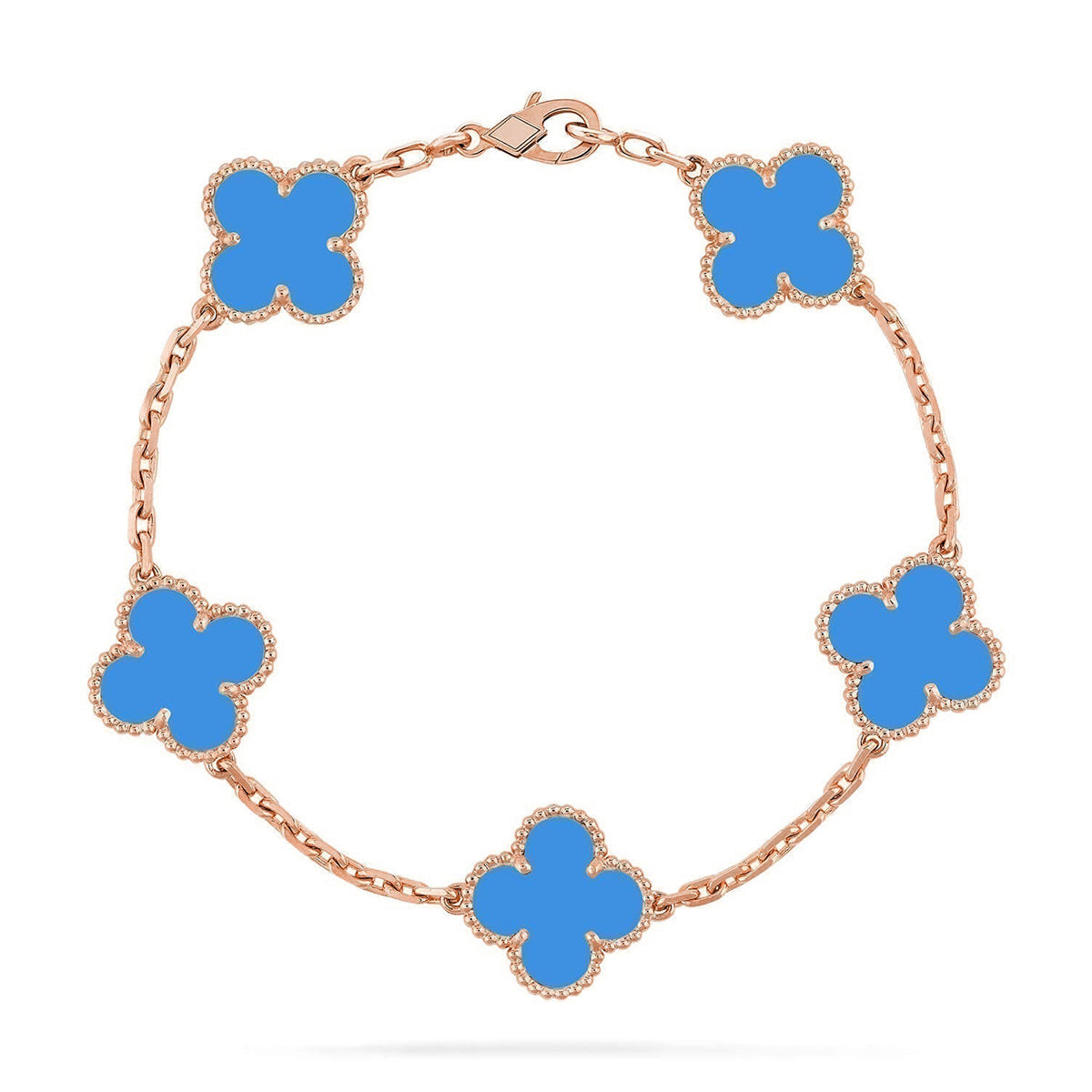 [Lumi jewelry] CLOVER 5 MOTIF BLUE AGATE BRACELET COLLECTION