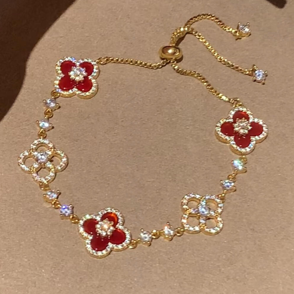 ¡®Lumi¡¯CLOVER 5 MOTIF PINK BLUE RED WHITE BRACELET