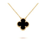 Lumi® CLOVER 15MM SCHWARZE ONYX-EINZELBLÜTEN-KETTE