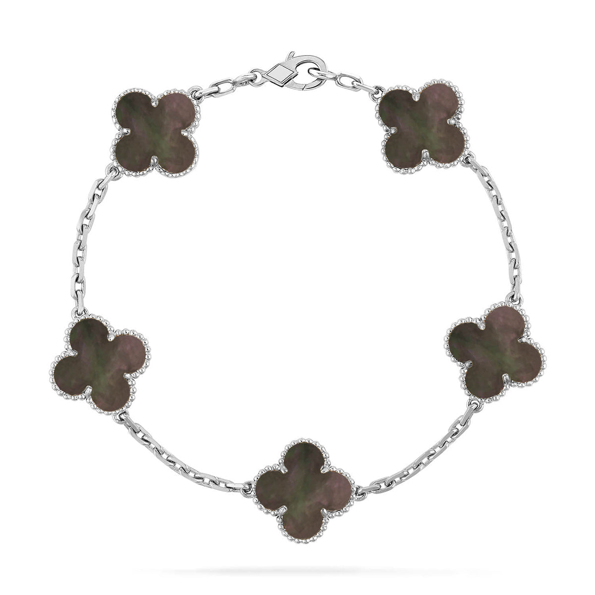 [Lumi jewelry] CLOVER 5 MOTIF GRAY MOP BRACELET COLLECTION