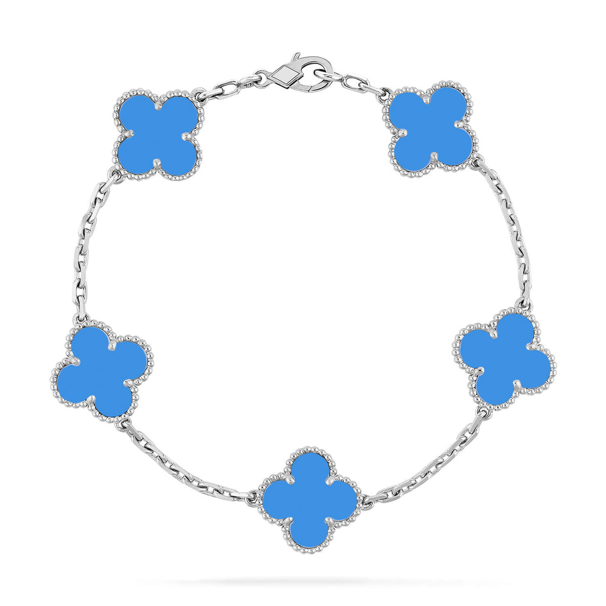 [Lumi]New  CLOVER 5 MOTIF BLUE AGATE BRACELET COLLECTION
