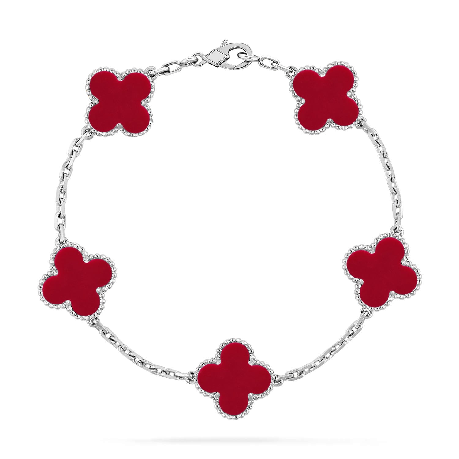 [Lumi]New  CLOVER 5 MOTIF RED CORNELIAN BRACELET COLLECTION