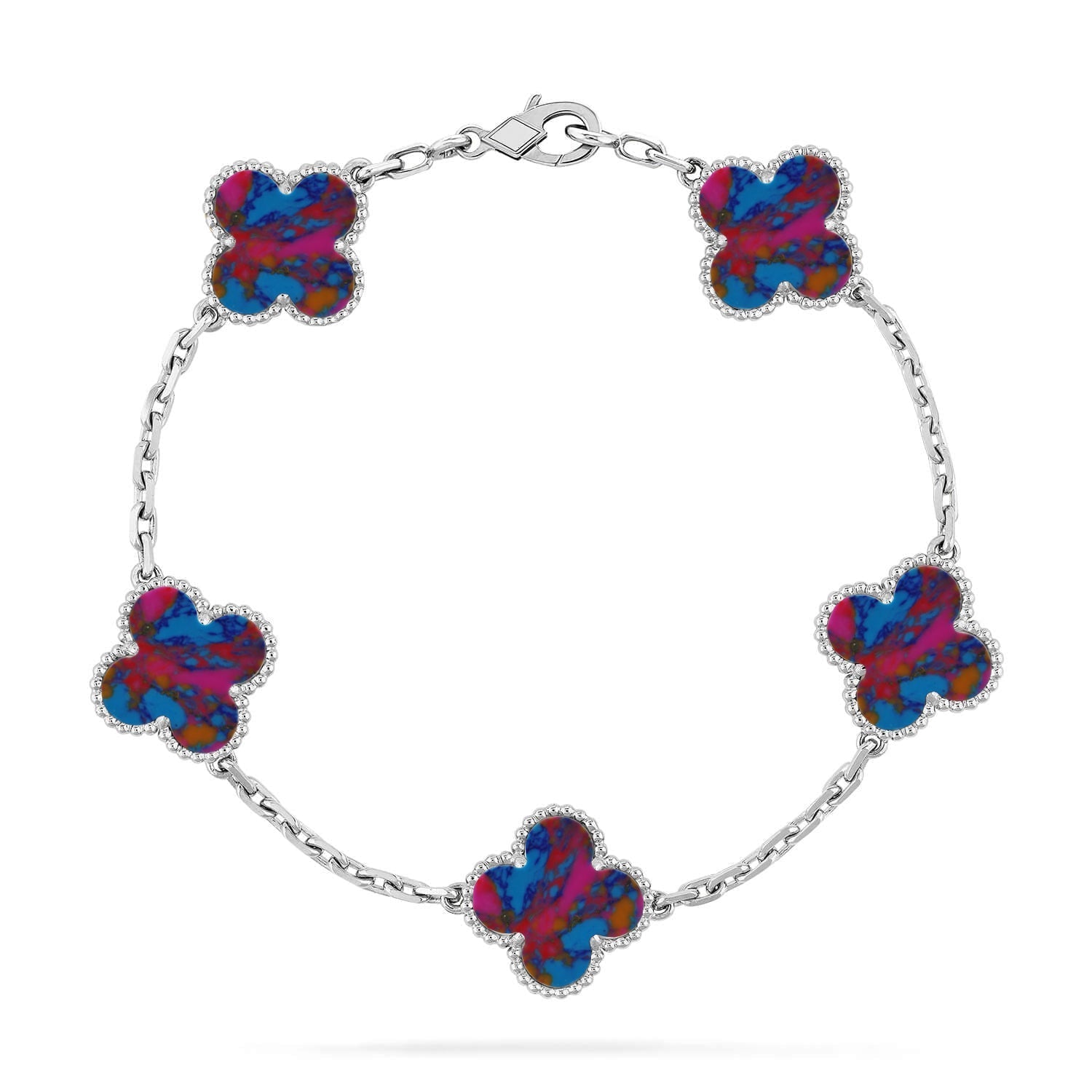 [Lumi]New CLOVER 5 MOTIF COLOR GEMSTONES BRACELET COLLECTION