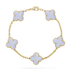 [Lumi jewelry] CLOVER 5 MOTIF PURPLE CHALCEDONY BRACELET COLLECTION