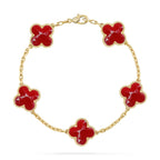 [Lumi jewelry]CLOVER 5 MOTIF RED PATTERN BRACELET COLLECTION
