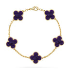 [Lumi jewelry]CLOVER 5 MOTIF PURPLE STRIPES BRACELET COLLECTION