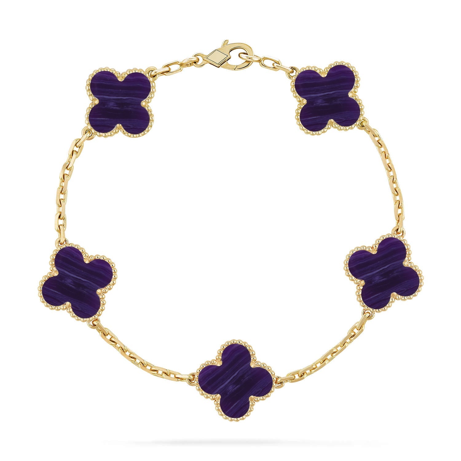 [Lumi jewelry]CLOVER 5 MOTIF PURPLE STRIPES BRACELET COLLECTION