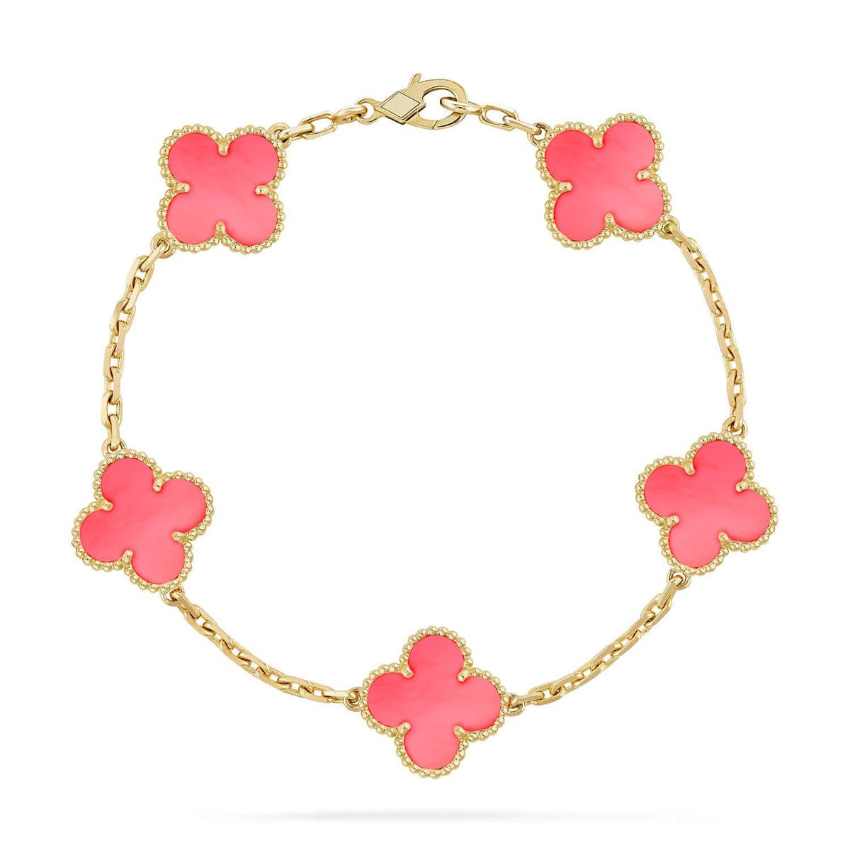 [Lumi]New  CLOVER 5 MOTIFS  PINK MOP BRACELET COLLECTION