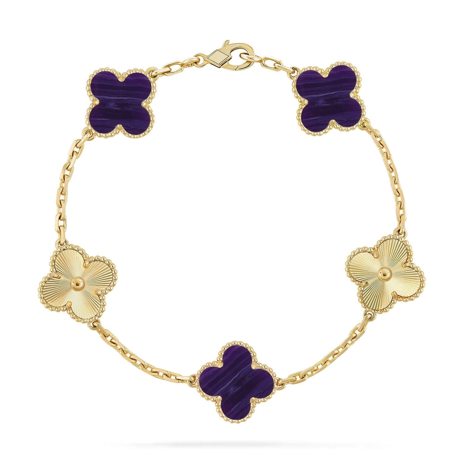 [Lumi]New CLOVER 5 MOTIF PURPLE STRIPES BRACELET COLLECTION